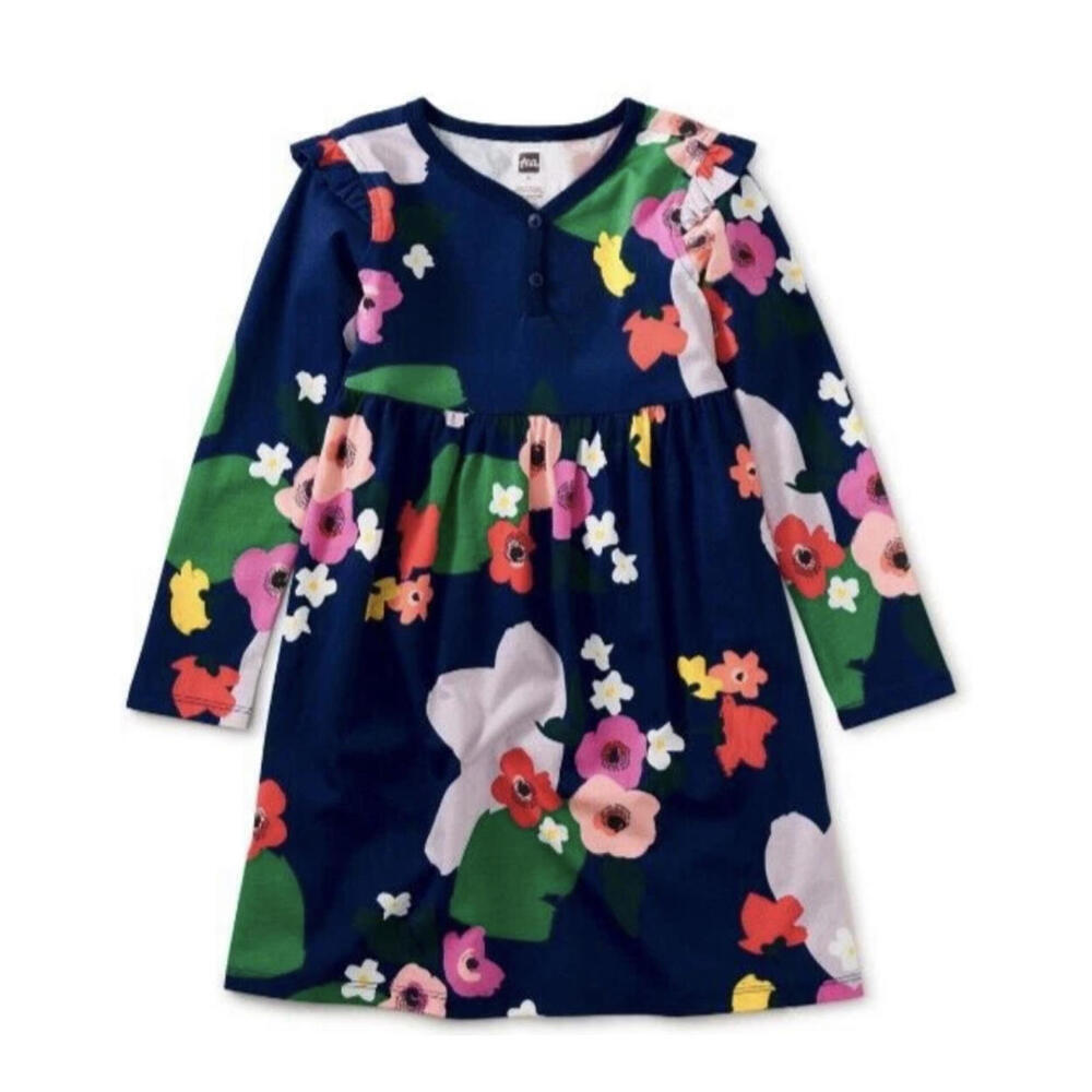 Tea Collection Girls Navy NWOT Dress sz 10 - Picture 2 of 6